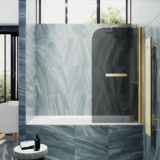 Шторка на ванну MaybahGlass MGV-792-3 80см золото